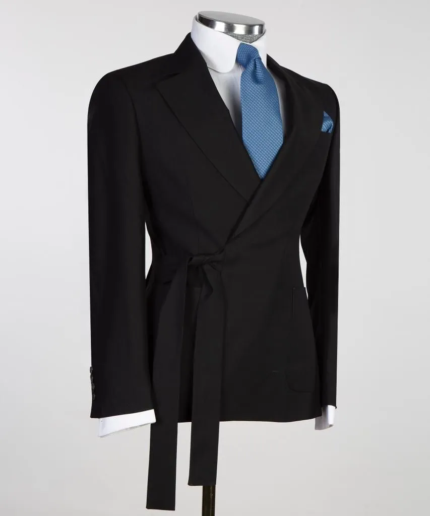 Formal Black Notched Lapel 2 Piece Prom Suit