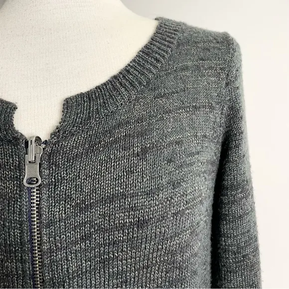 FREE PEOPLE Long Sleeve Cotton Blend Full Zip Up Knit Cardigan Sweater