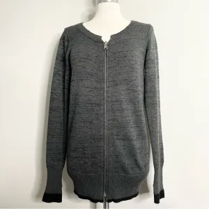 FREE PEOPLE Long Sleeve Cotton Blend Full Zip Up Knit Cardigan Sweater