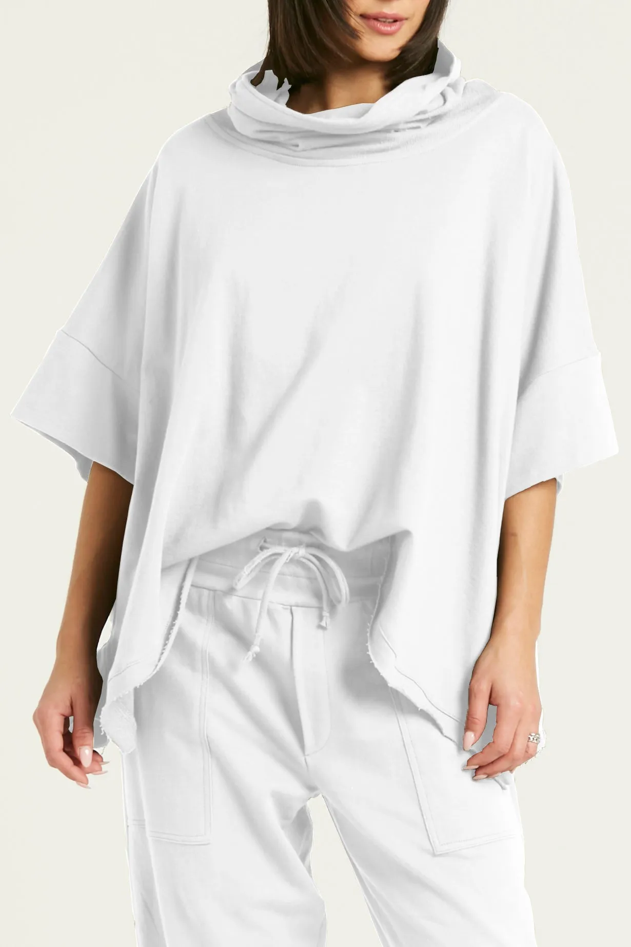 French Terry Cowl Neck Sweatshirt