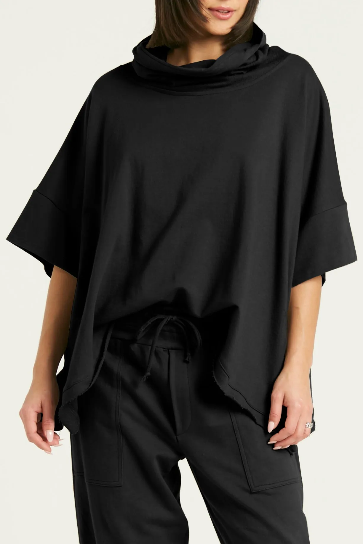 French Terry Cowl Neck Sweatshirt