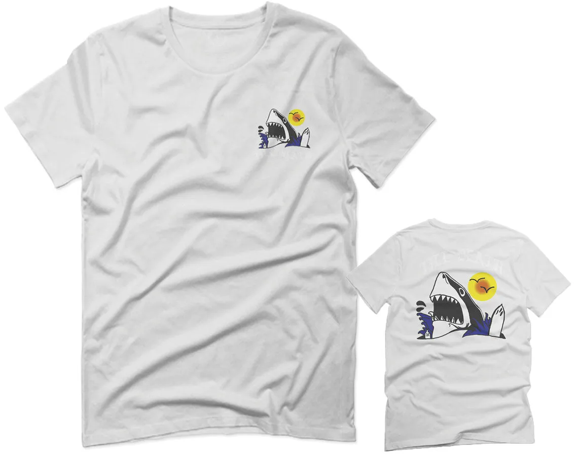 Front and Back Shark Summer Vibe Cool Graphic Surf Till Death Obei Society For men T Shirt