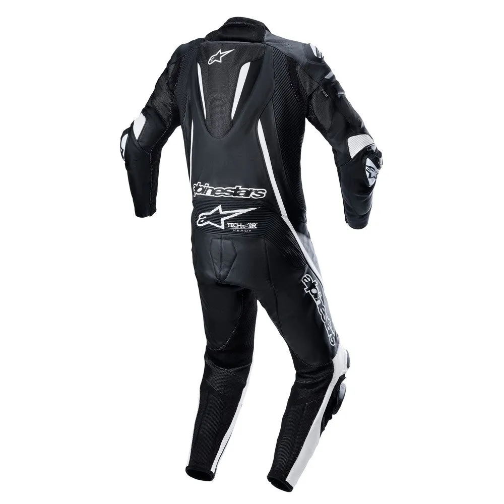 Fusion 1Pc Leather Suit Black/White 48