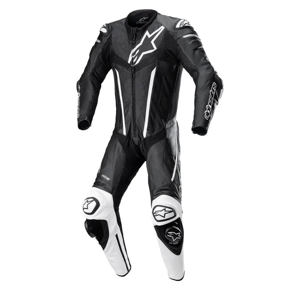 Fusion 1Pc Leather Suit Black/White 48