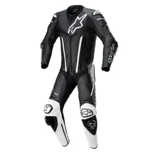 Fusion 1Pc Leather Suit Black/White 48