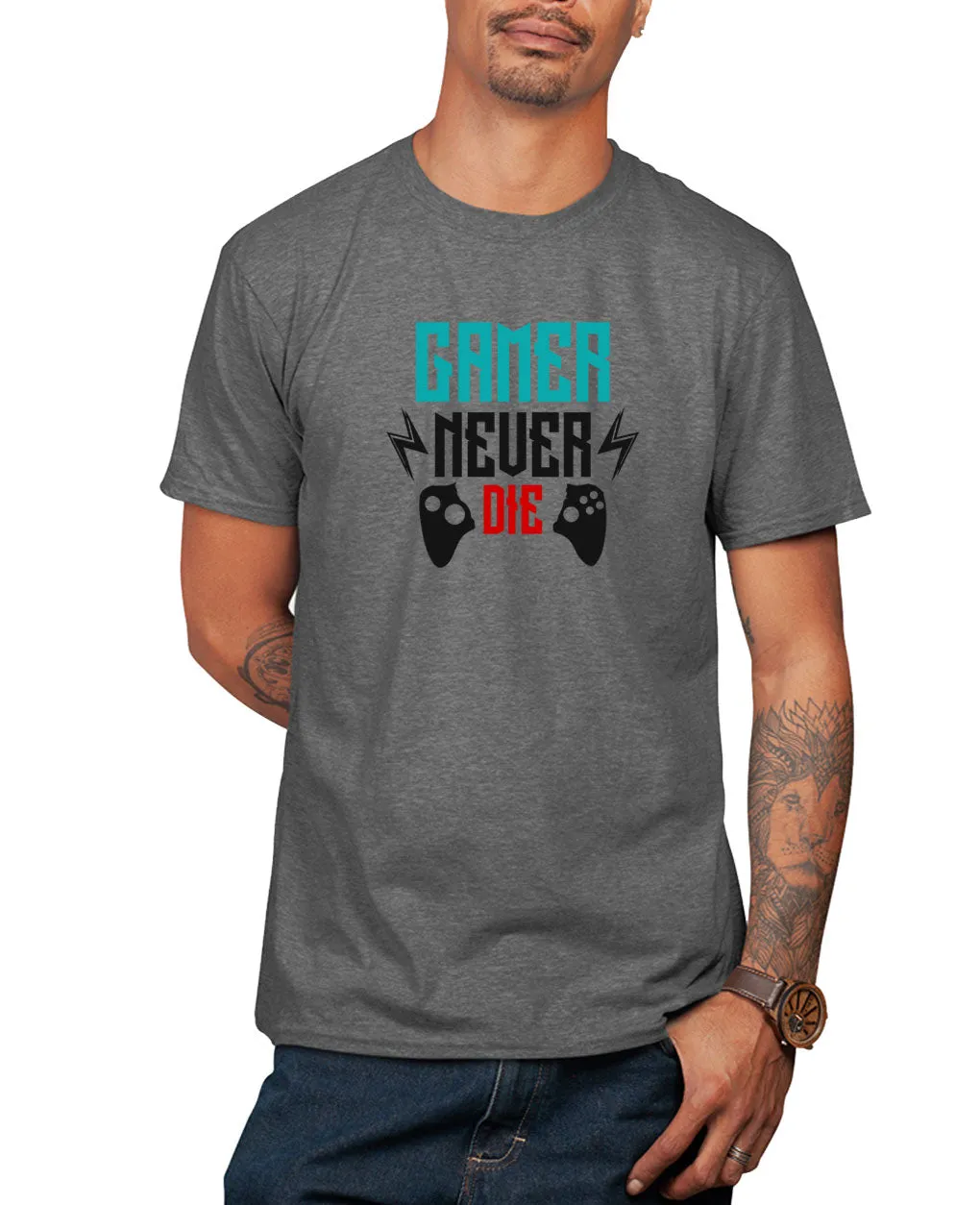 Gamer never die funny geek t-shirt video game tee