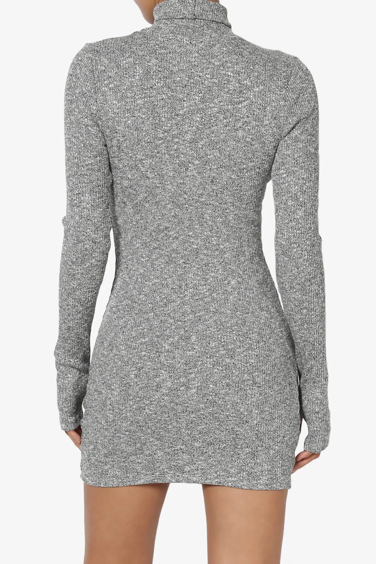 Garson Mock Neck Hacci Knit Mini Dress