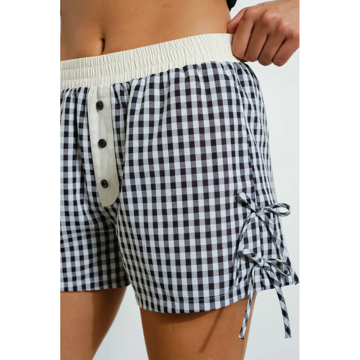 Gingham Sweetheart Boxers- Black