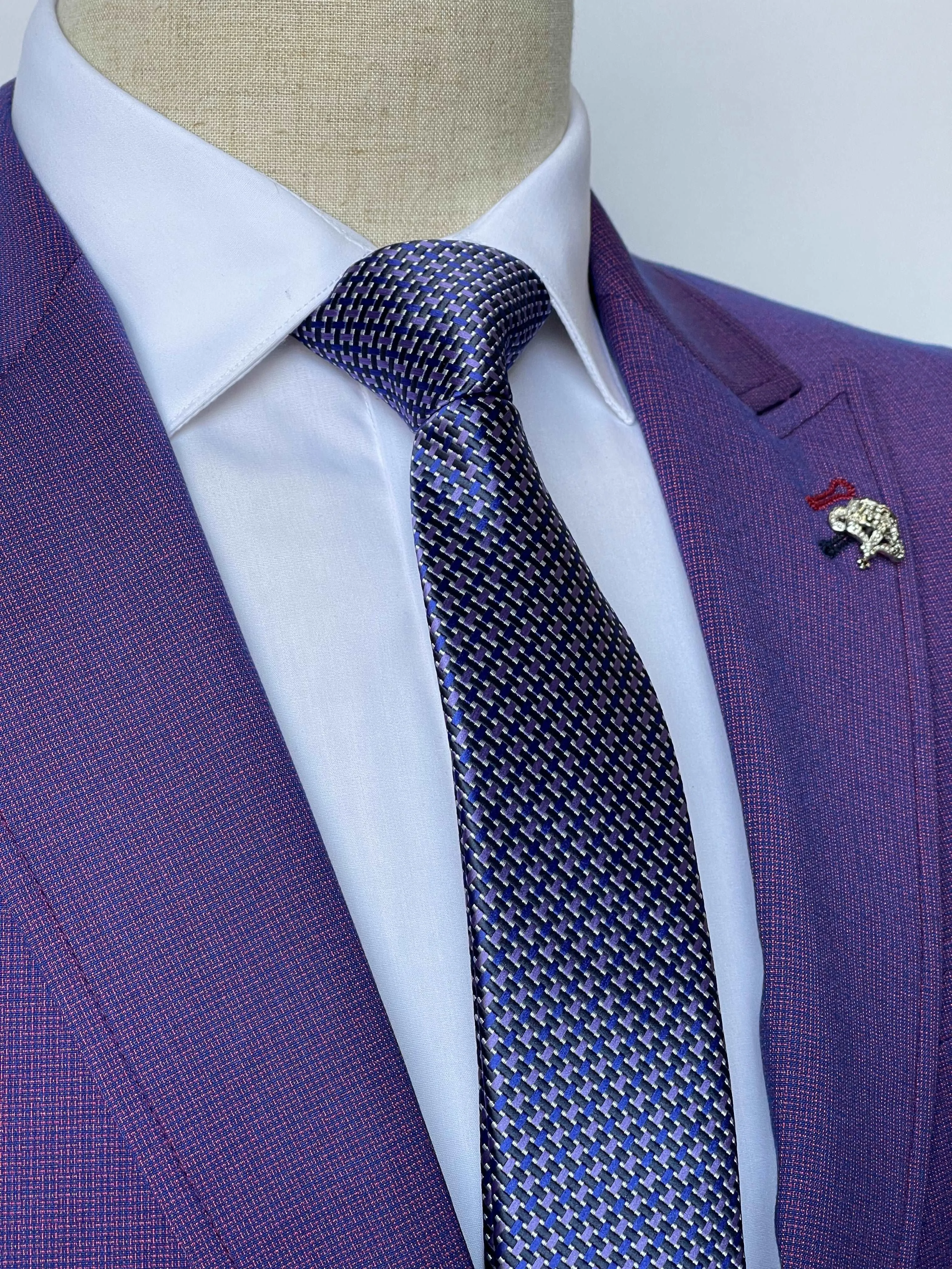 Giovanni Testi 1 Button Peak Lapel Violet slim fit suit stretch GTRVL1P-6625 VIOLET (R24-B)