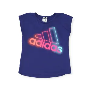 GIRL SIZE SMALL (7/8 YEARS) ADIDAS, Short sleeve Athletic Top EUC B35