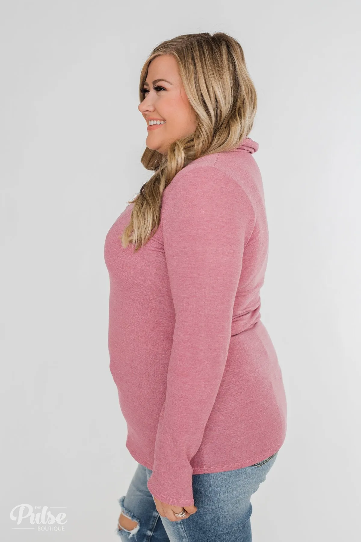 Give Me Time Zipper Pullover Top- Orchid
