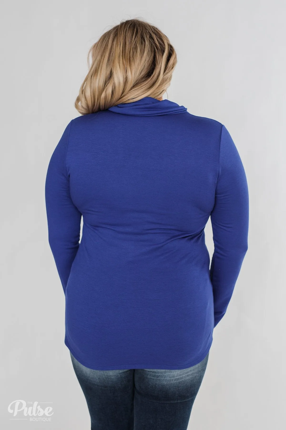 Give Me Time Zipper Pullover Top- Royal Blue