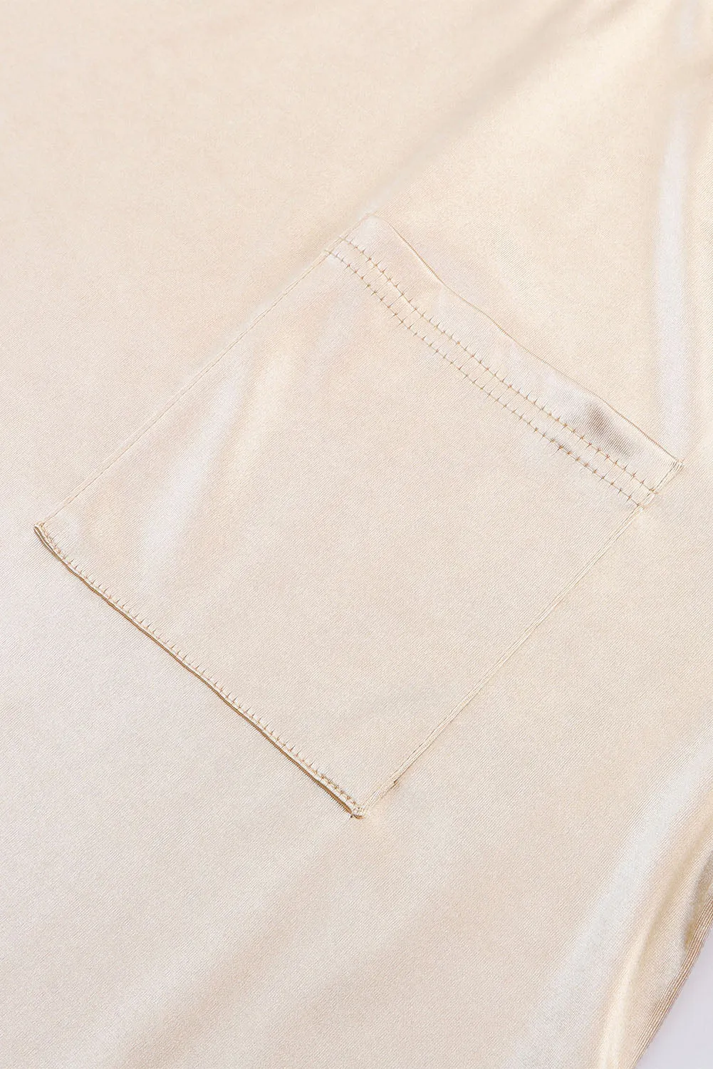 Glitter Chest Pocket Long Sleeve Top