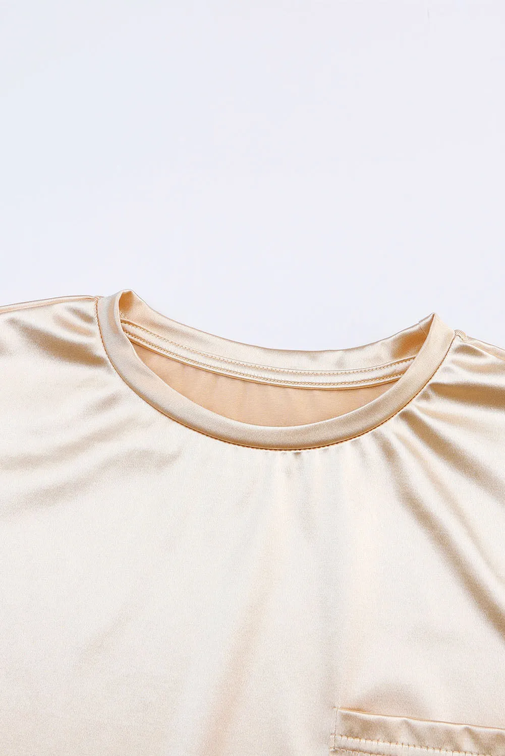 Glitter Chest Pocket Long Sleeve Top