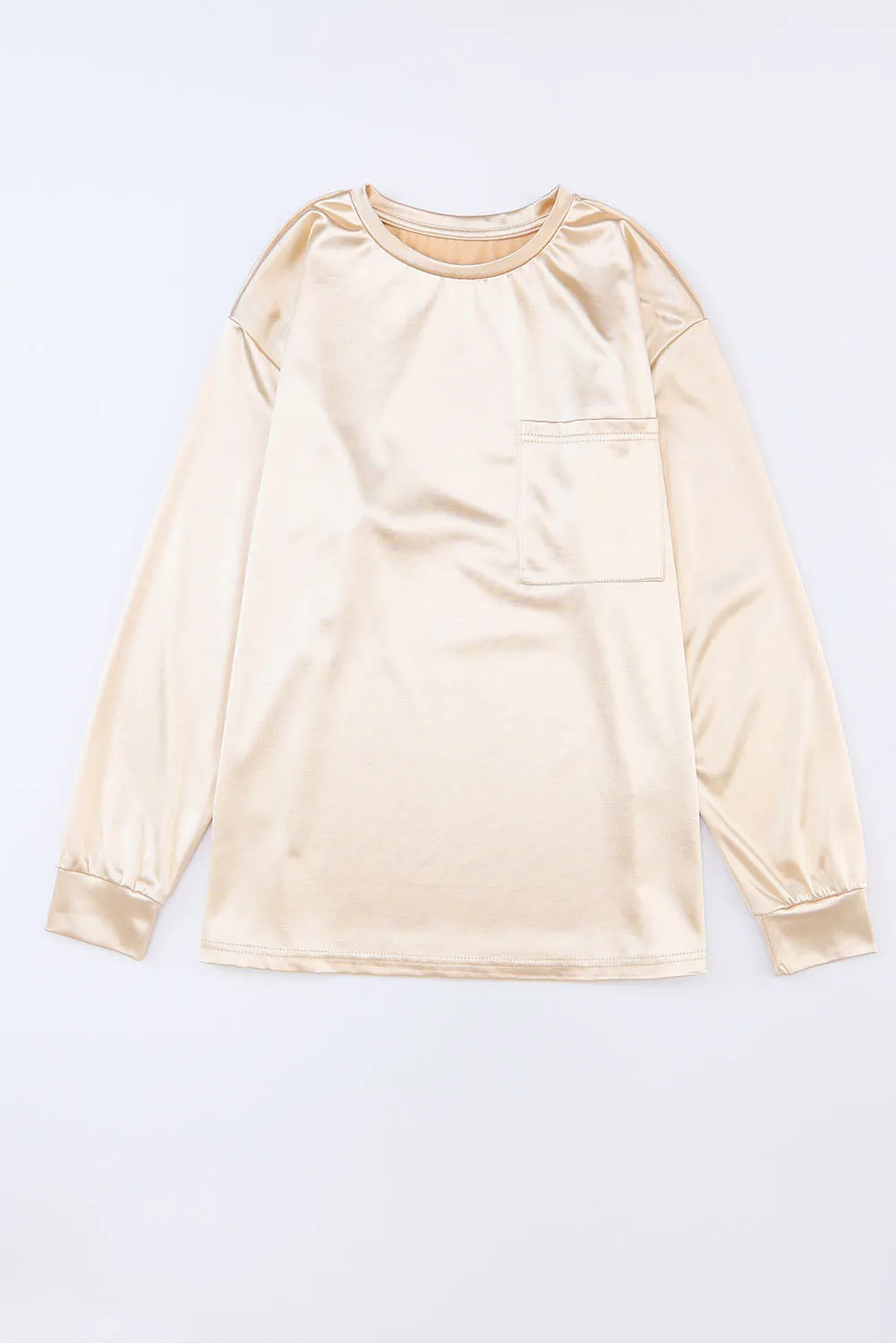 Glitter Chest Pocket Long Sleeve Top