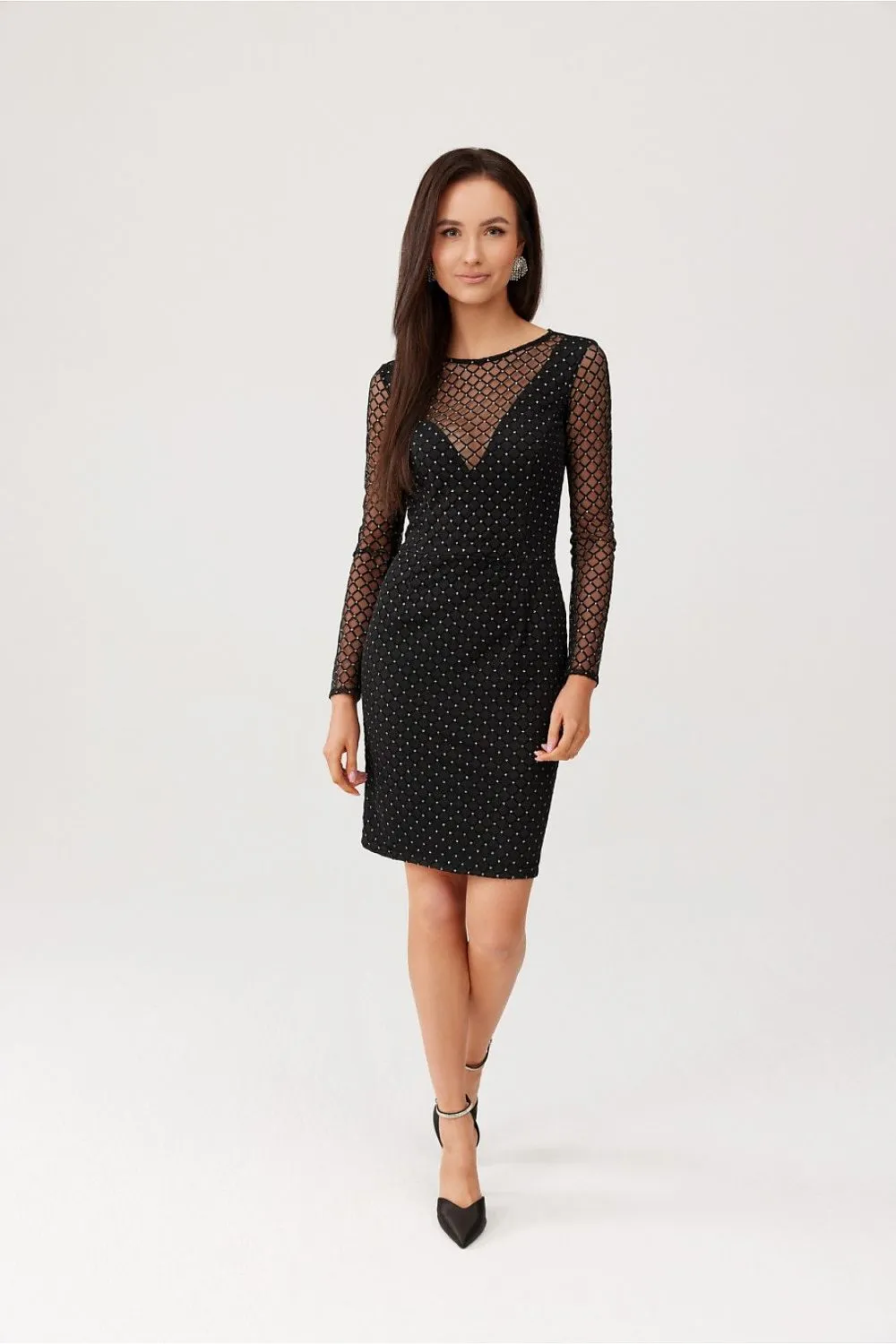 Glittering Checkered A-Line Elegance