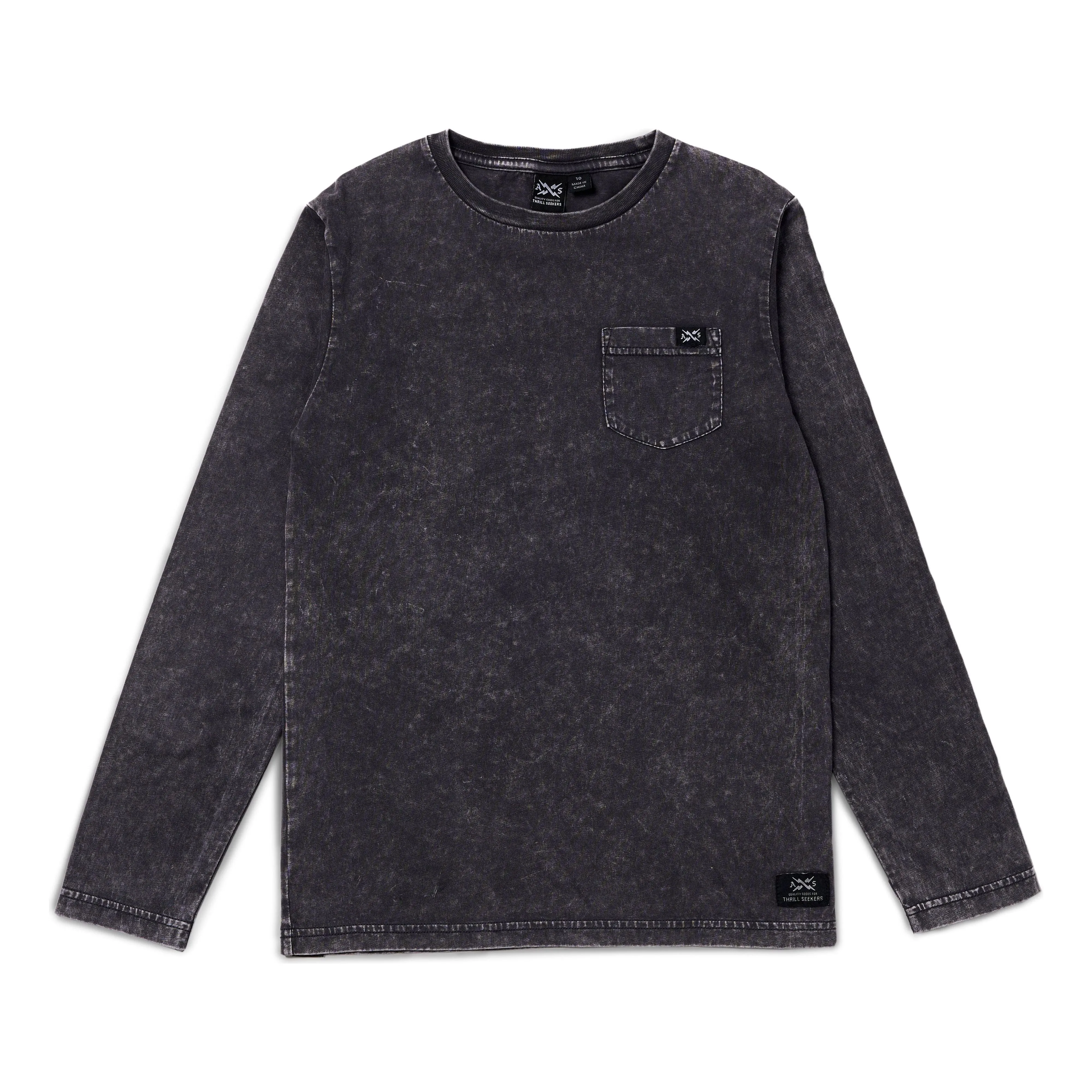Go To Pocket Ls Tee Charcoal