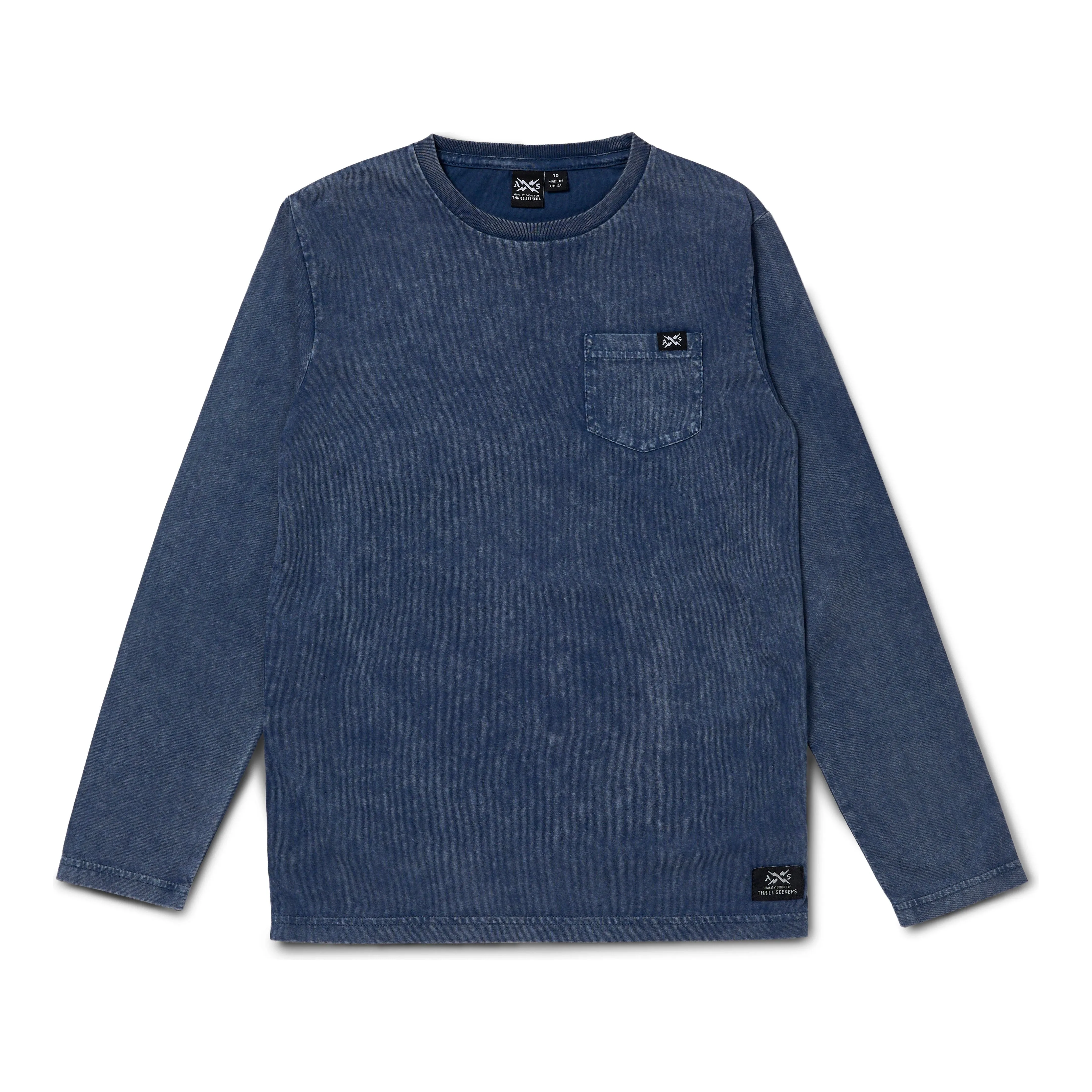 Go To Pocket Ls Tee Mineral Blue