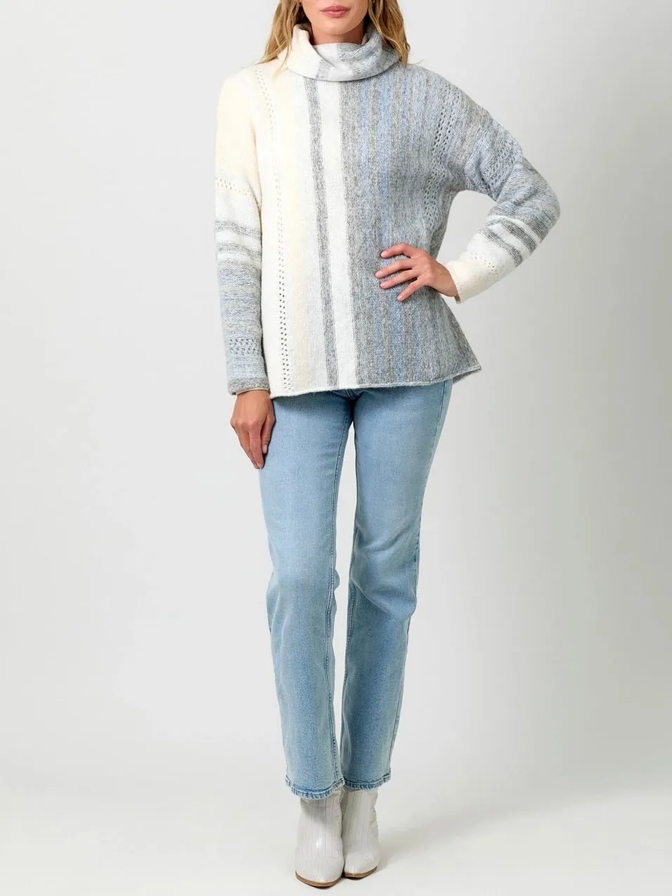 Gradation Cowl Sweater - Blue FINAL SALE