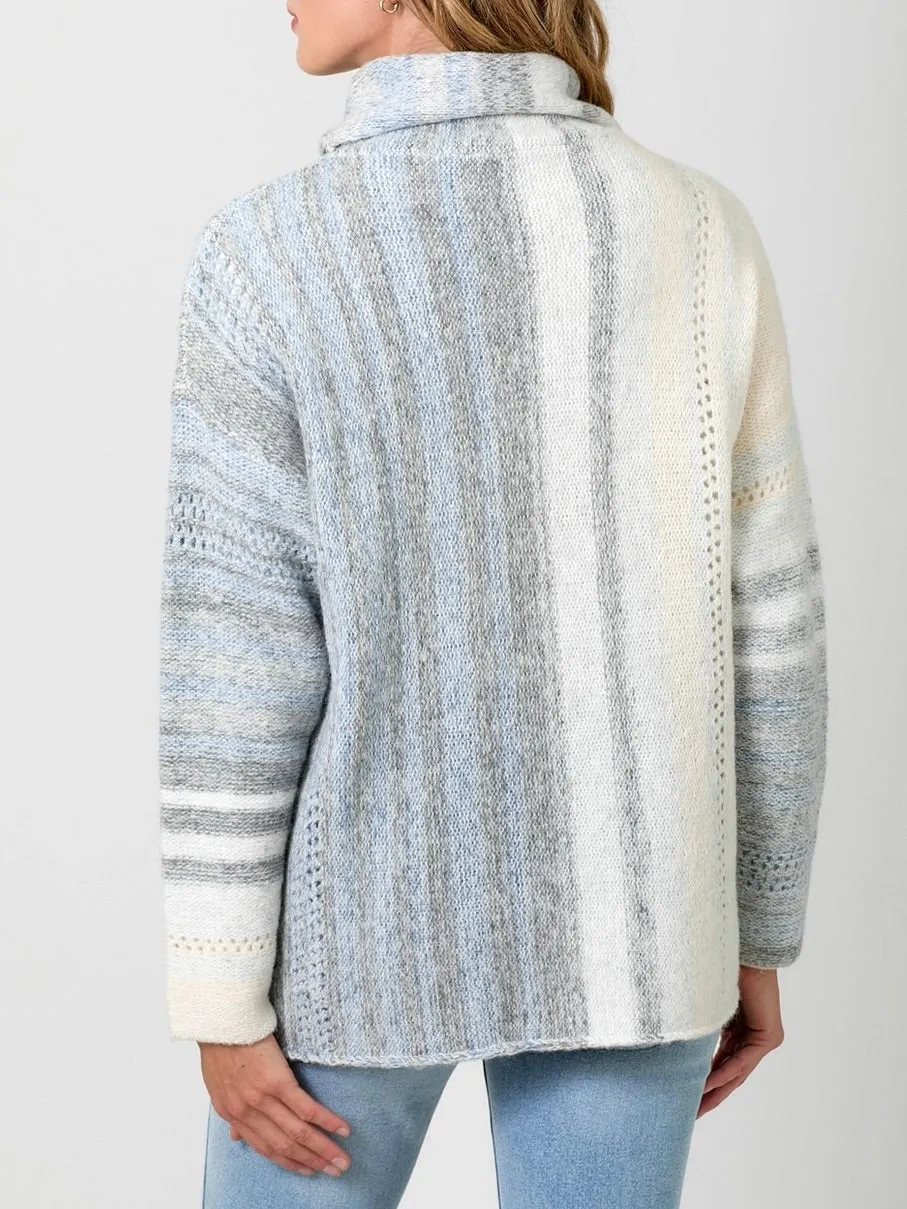 Gradation Cowl Sweater - Blue FINAL SALE