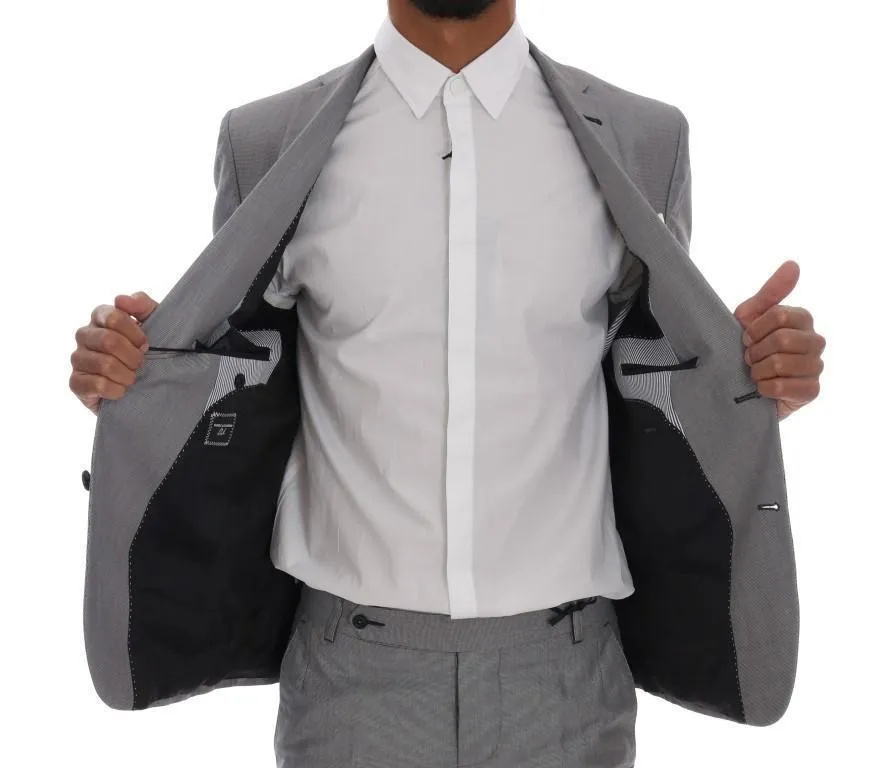 Gray Two Button Slim Fit Suit