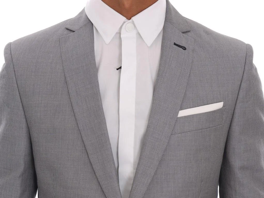 Gray Two Button Slim Fit Suit