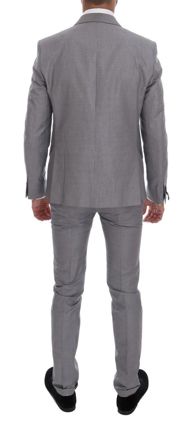 Gray Two Button Slim Fit Suit