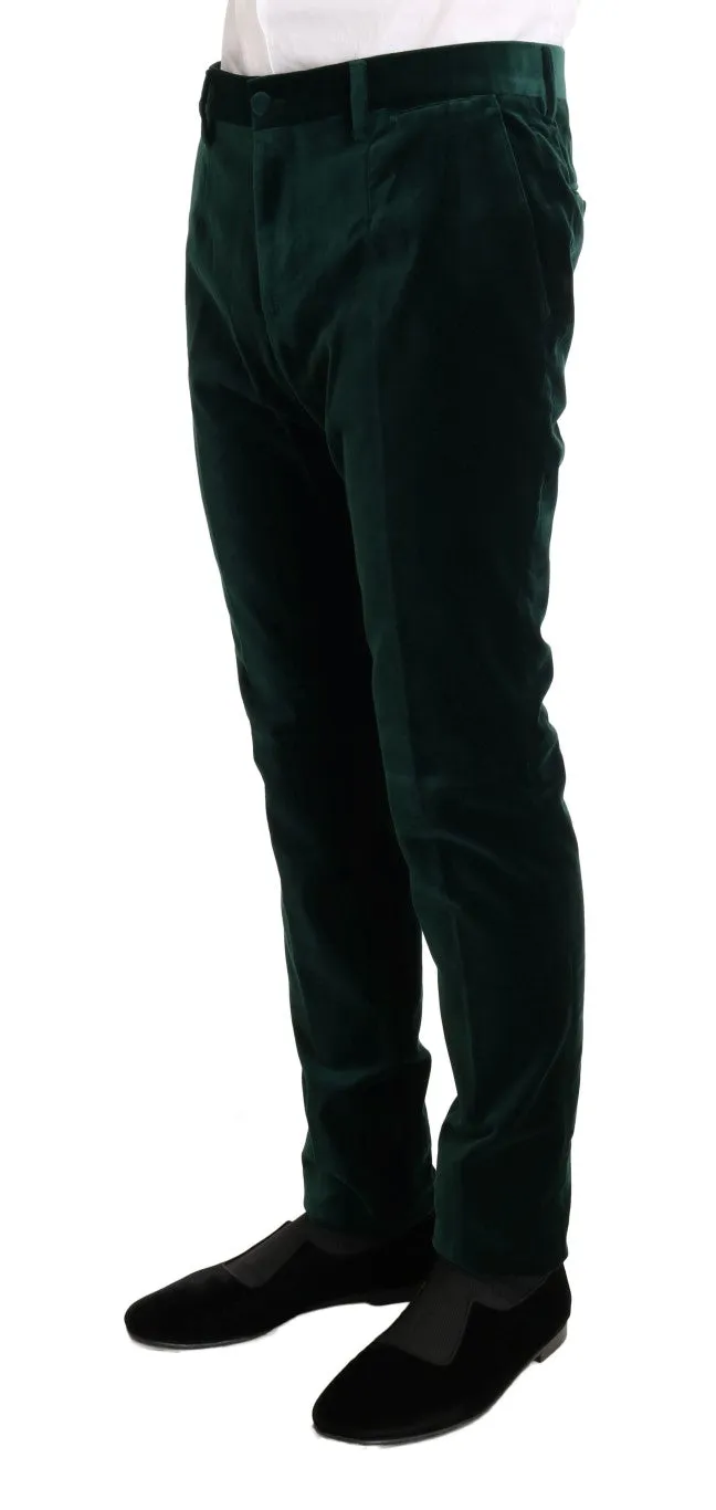 Green Velvet Slim Fit Two Button Suit