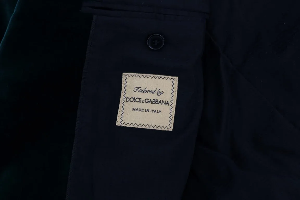 Green Velvet Slim Fit Two Button Suit