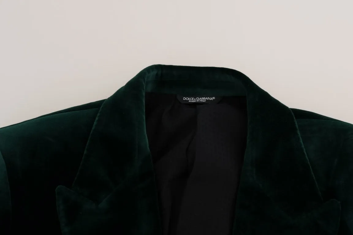 Green Velvet Slim Fit Two Button Suit