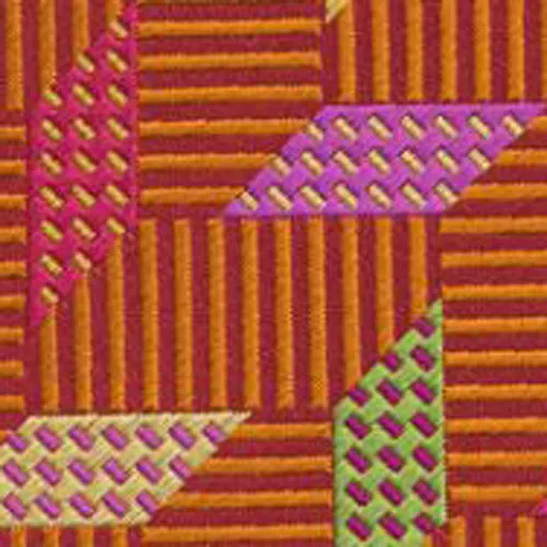 Green, Yellow, Pink & Violet on Rust English Geometric Silk Tie EGT-15
