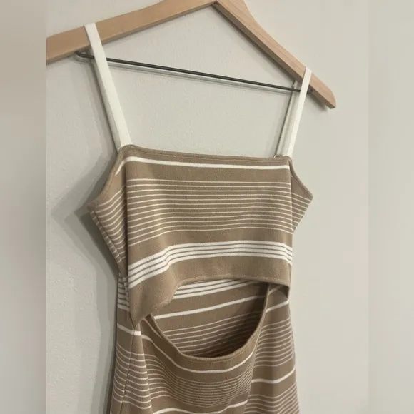 GRETA MULTI STRIPED KNIT MIDI DRESS SIZE LARGE