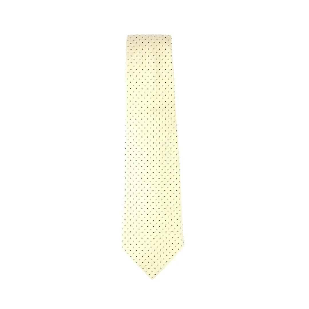 GUERRA MODA 100% SILK TIE CREAM DOTS