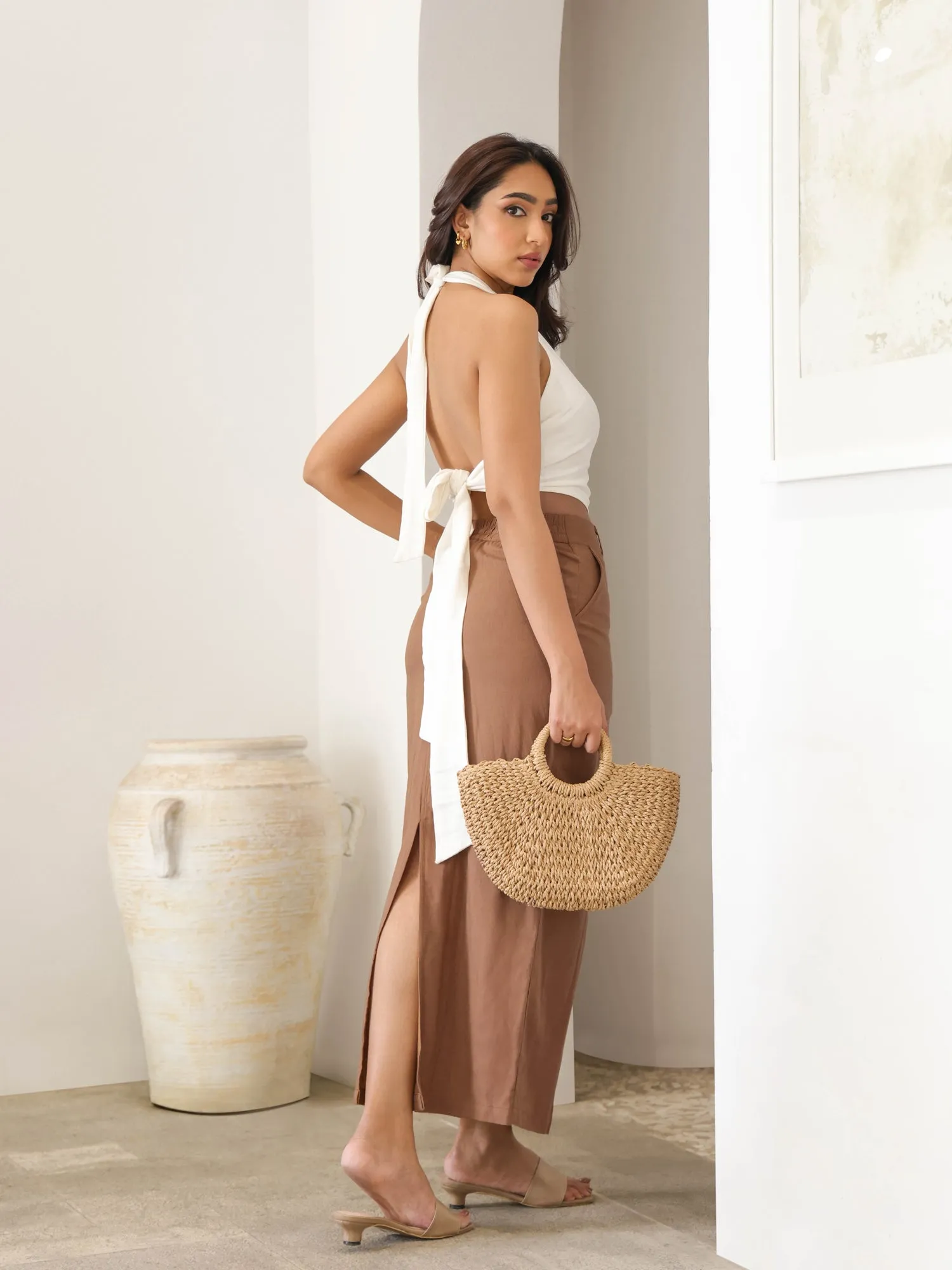 Halter Cowl Neck Top