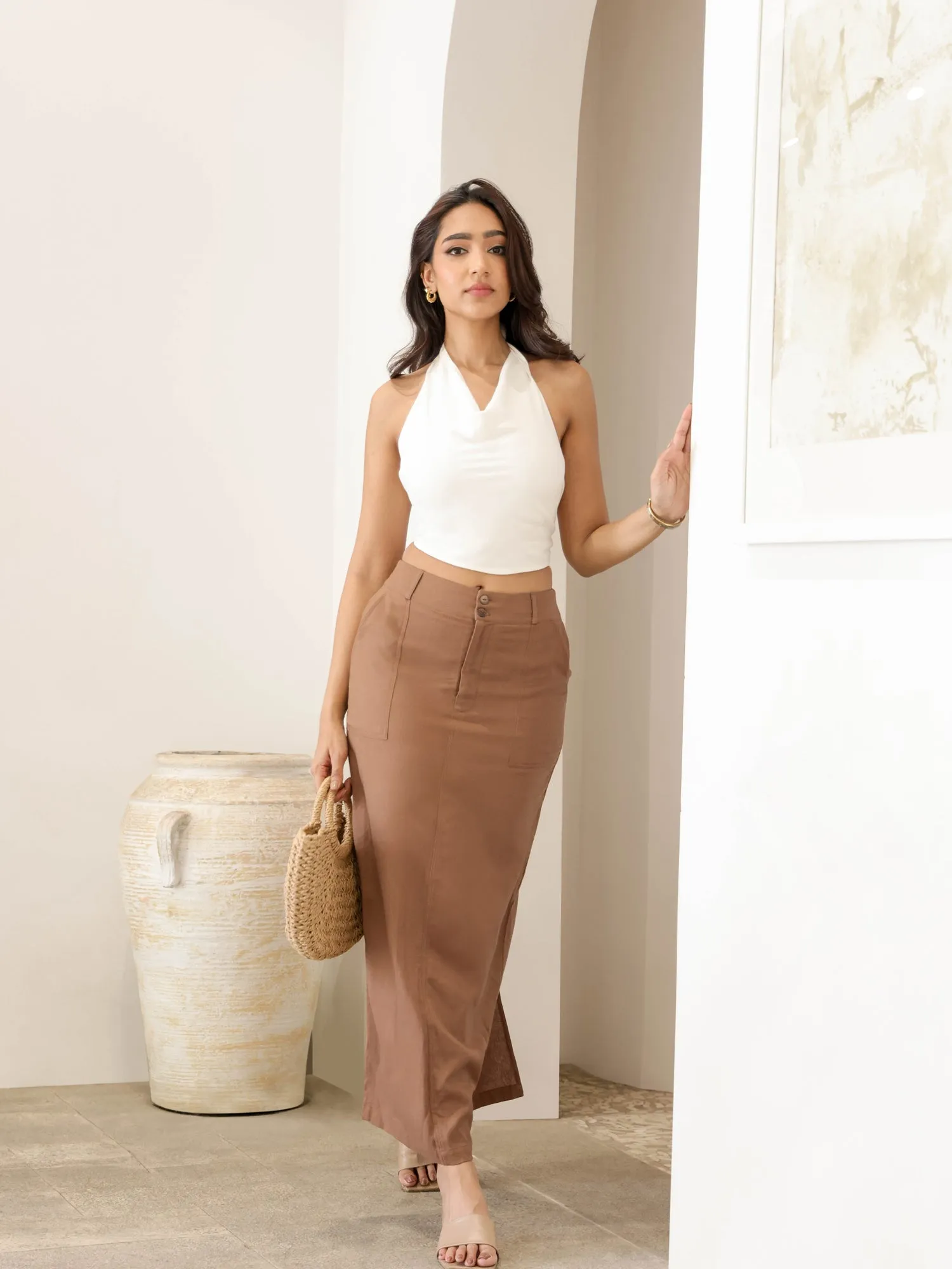 Halter Cowl Neck Top