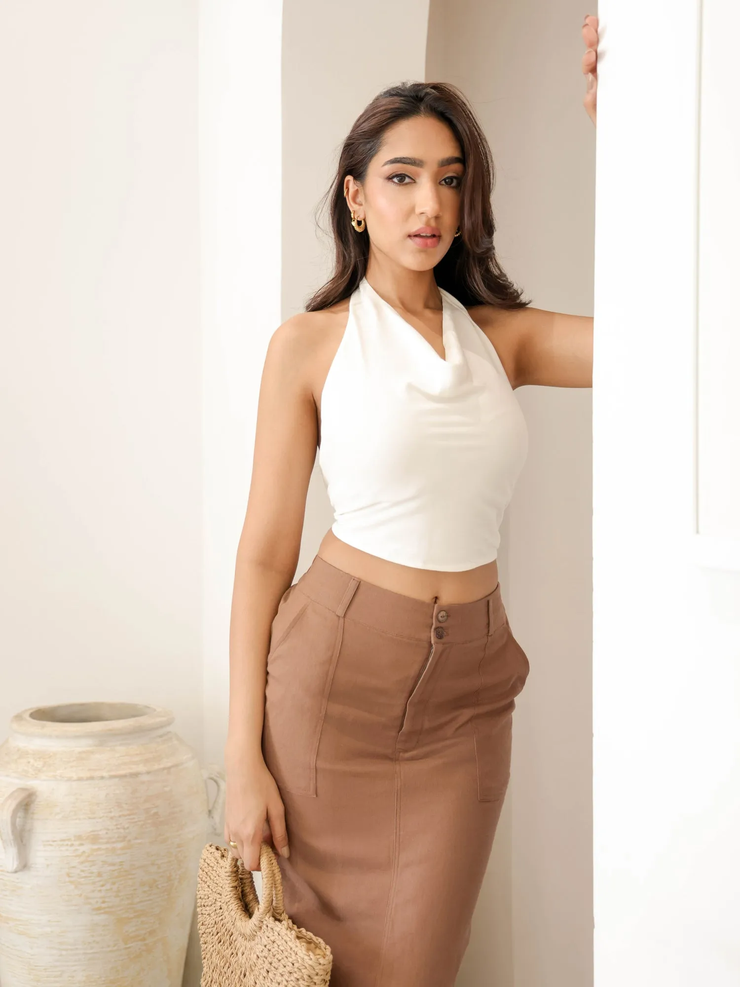 Halter Cowl Neck Top