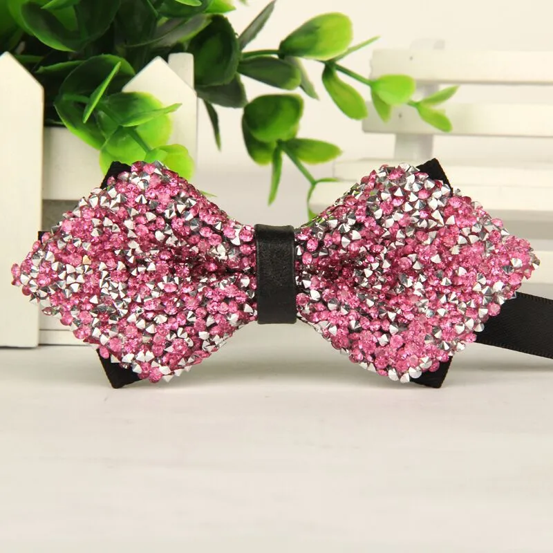 Hand made mens bowtie Silver crystal and gem bow tie 2016 new arrival gentlemen fashion casual gravata borboleta masculina lot