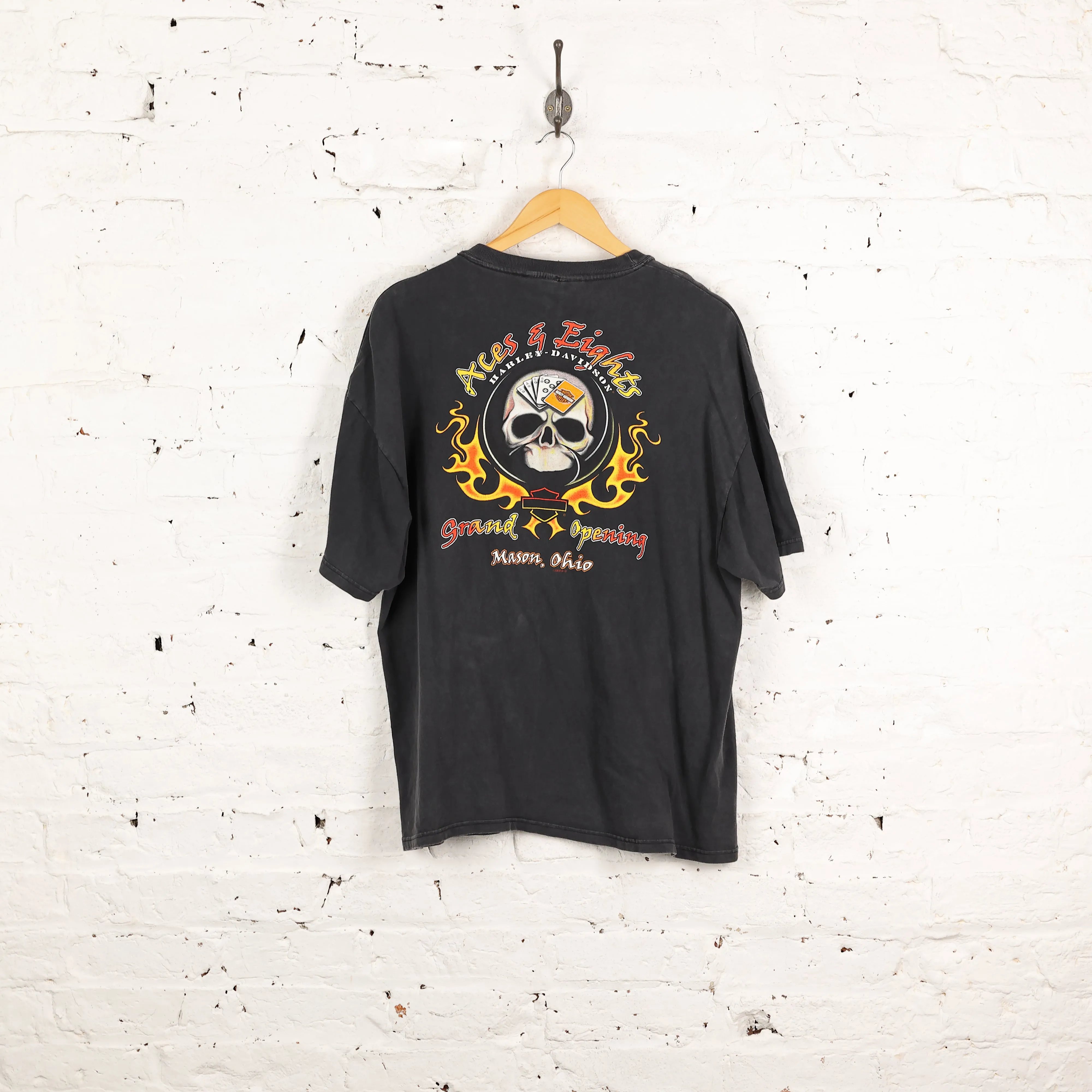 Harley Davidson Aces and Eights Dealership T Shirt - Black - XL