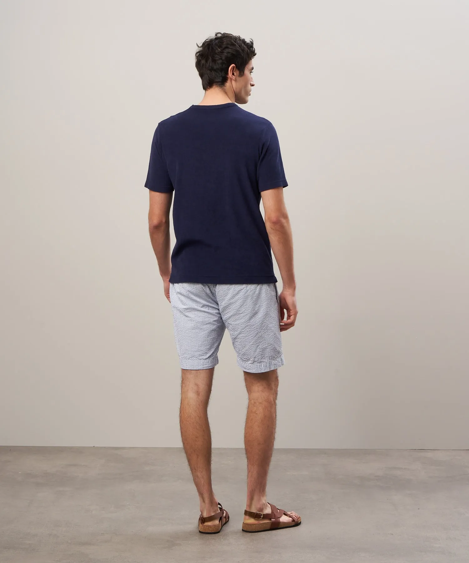 Hartford Knitted Bouclette Pocket T Navy