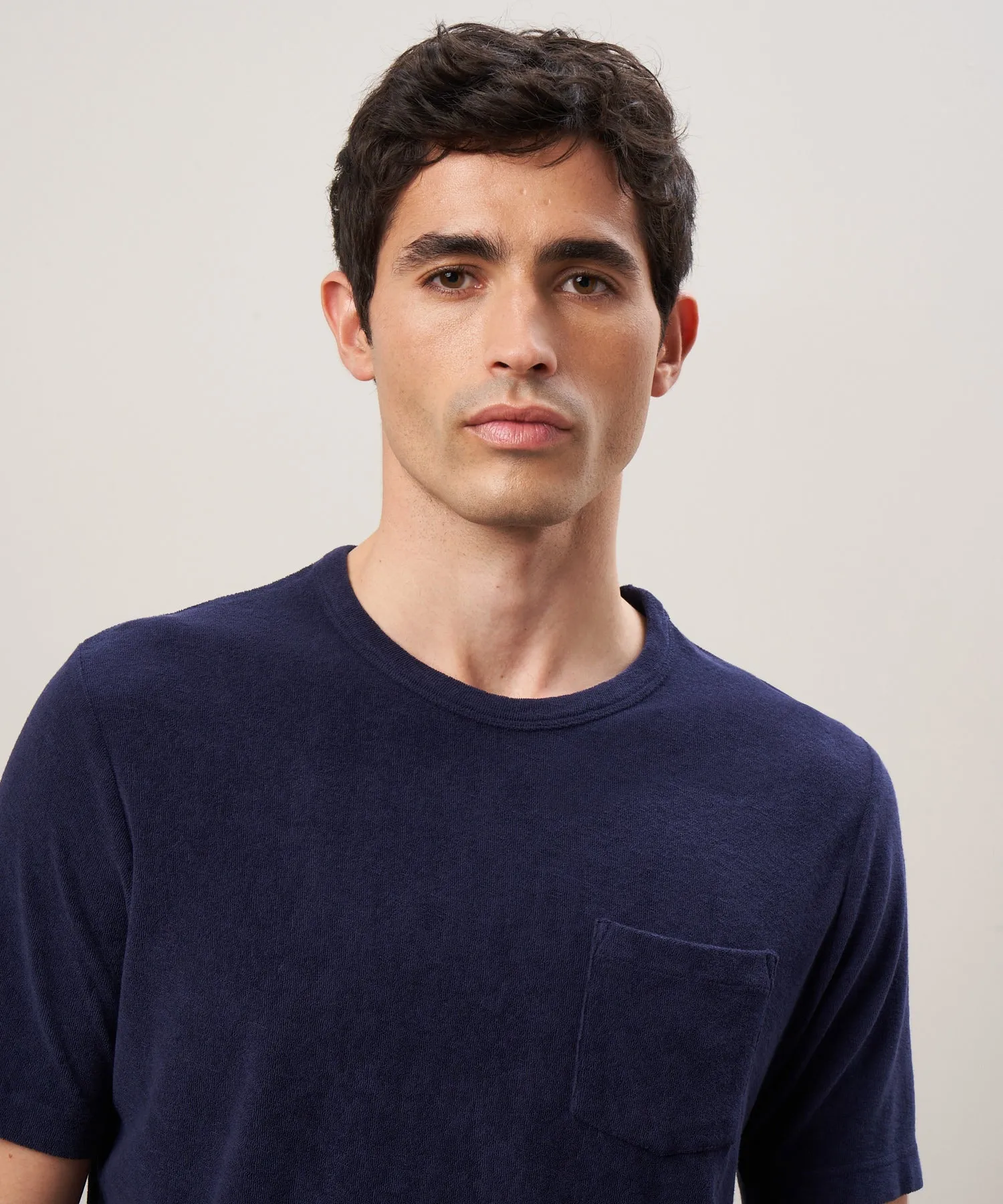 Hartford Knitted Bouclette Pocket T Navy