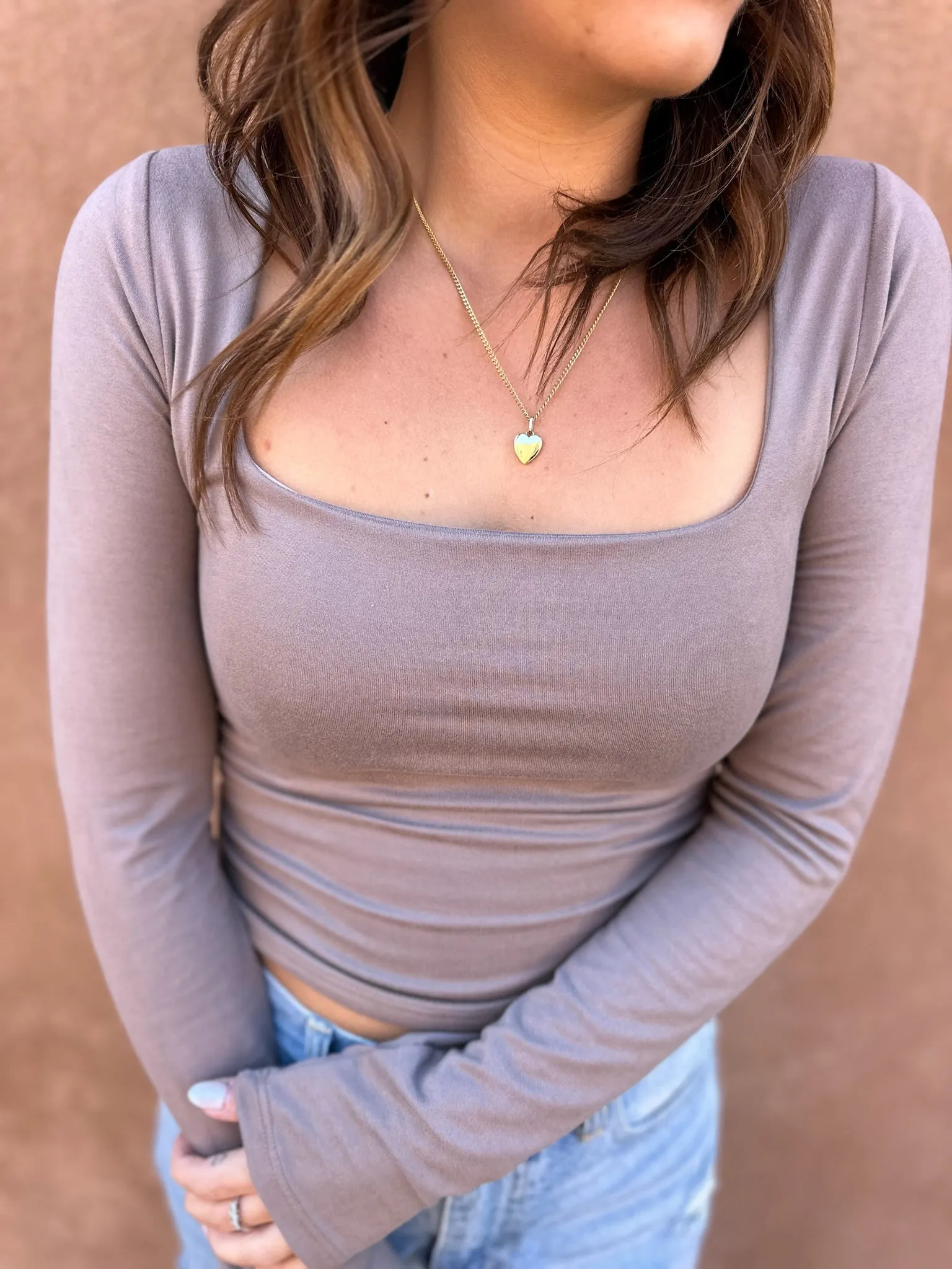 Heartbreaker Double Knot Long Sleeve Top - Mocha