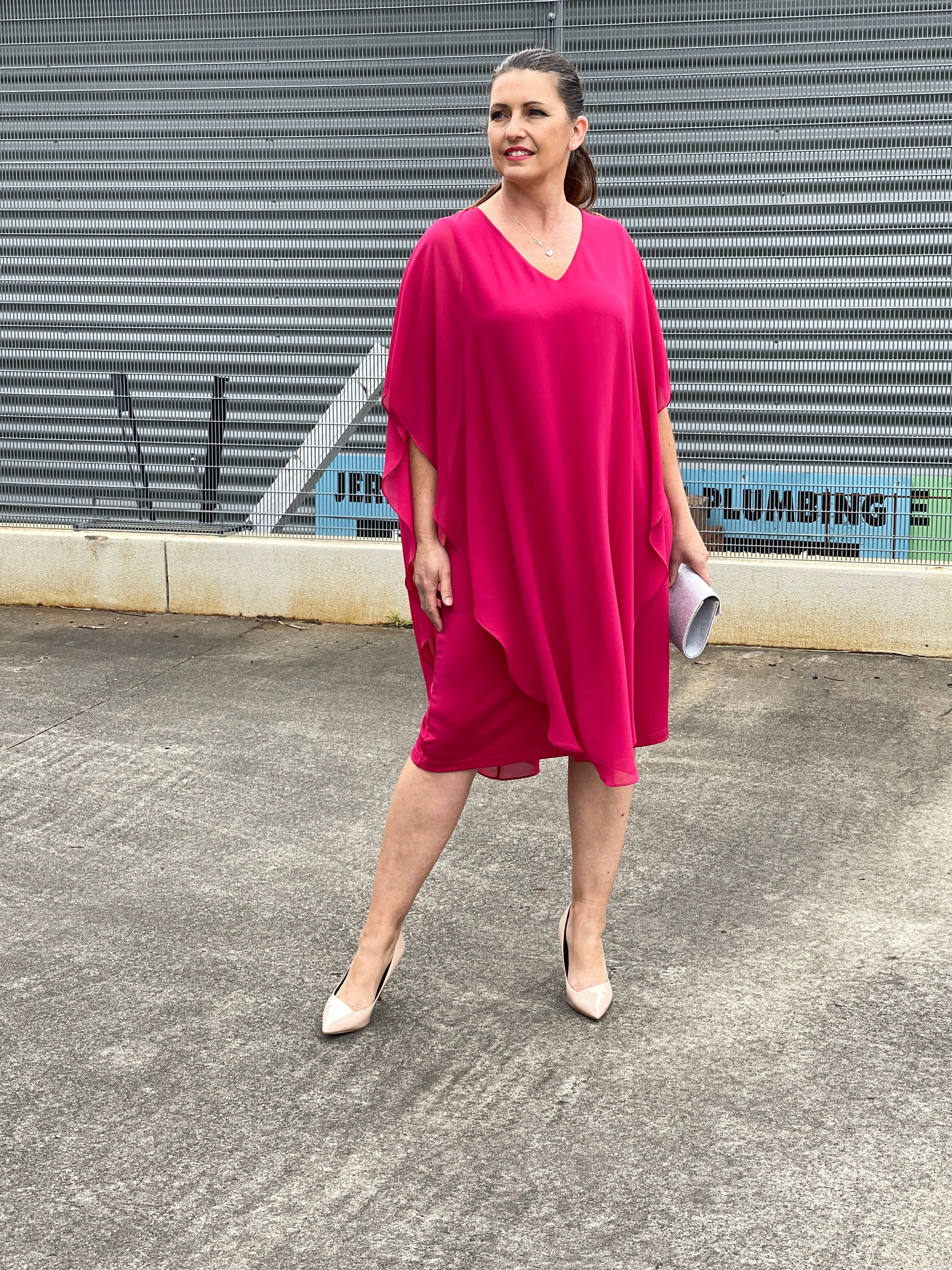 Helena Fuchsia Evening Dress