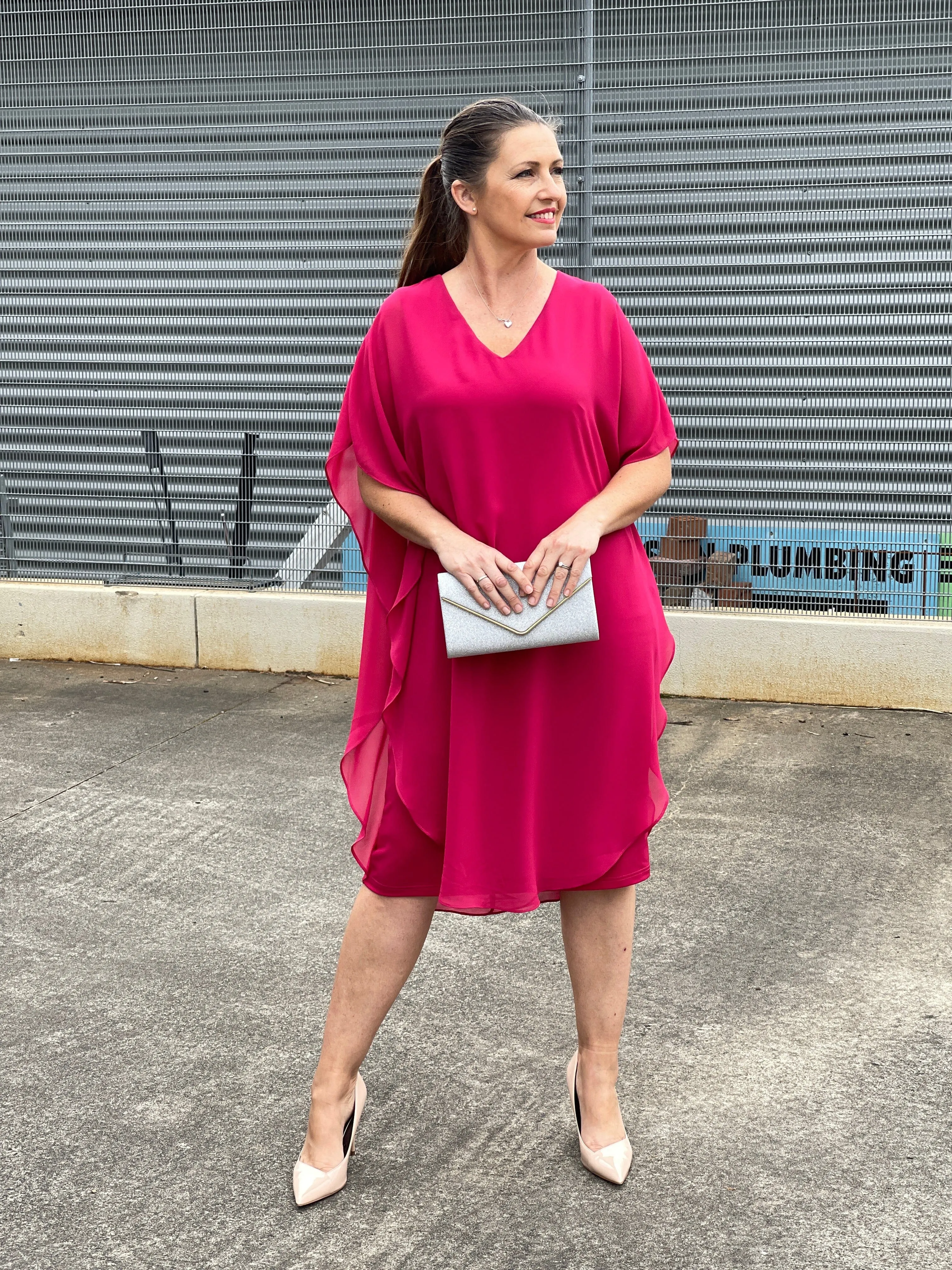 Helena Fuchsia Evening Dress