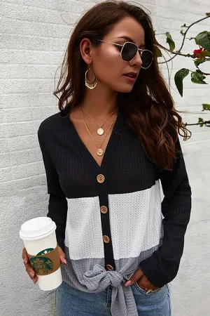 Her Front Tie Sweater