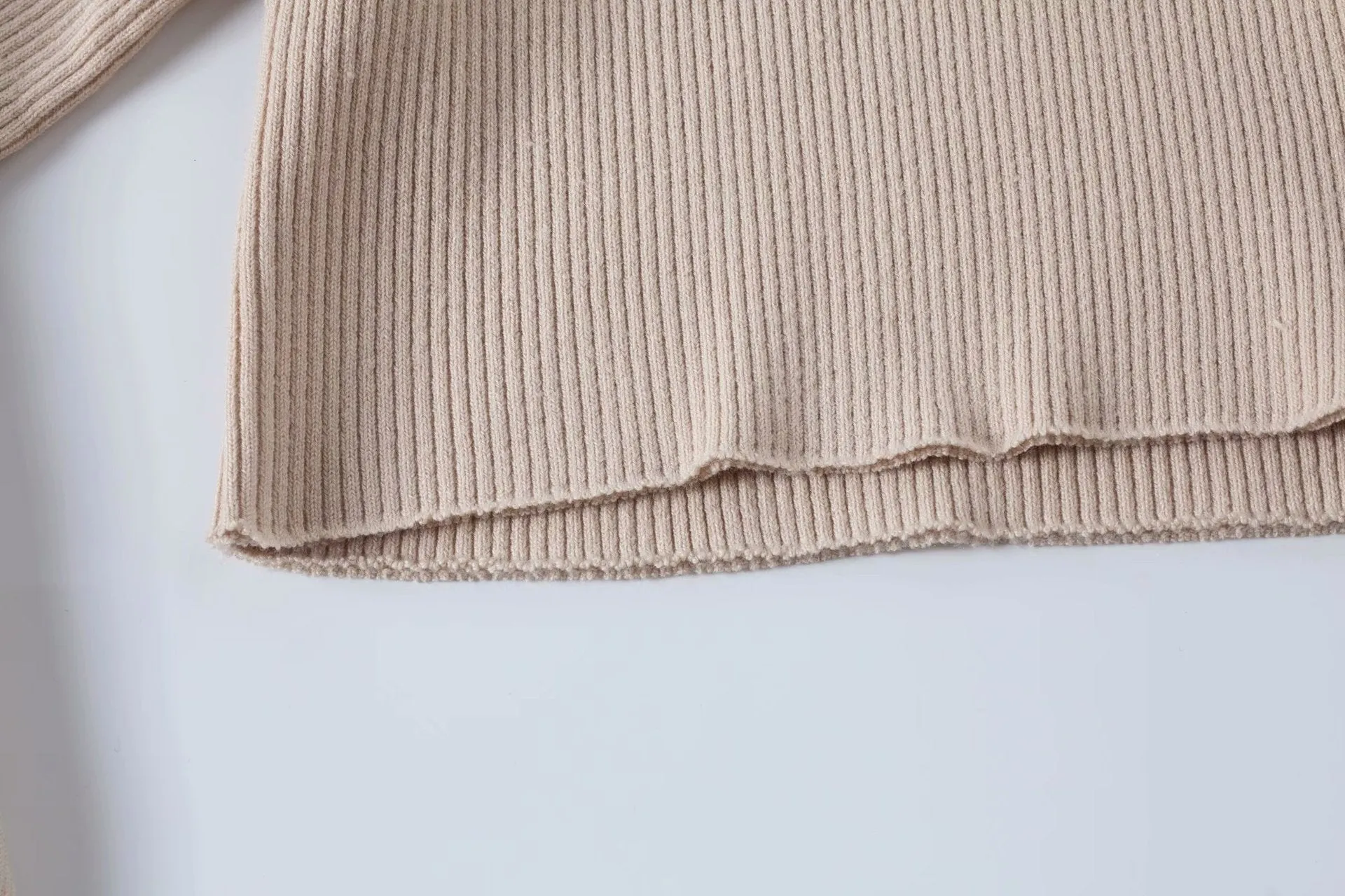 High-collared Lantern Sleeve Crop Tops Sweaters