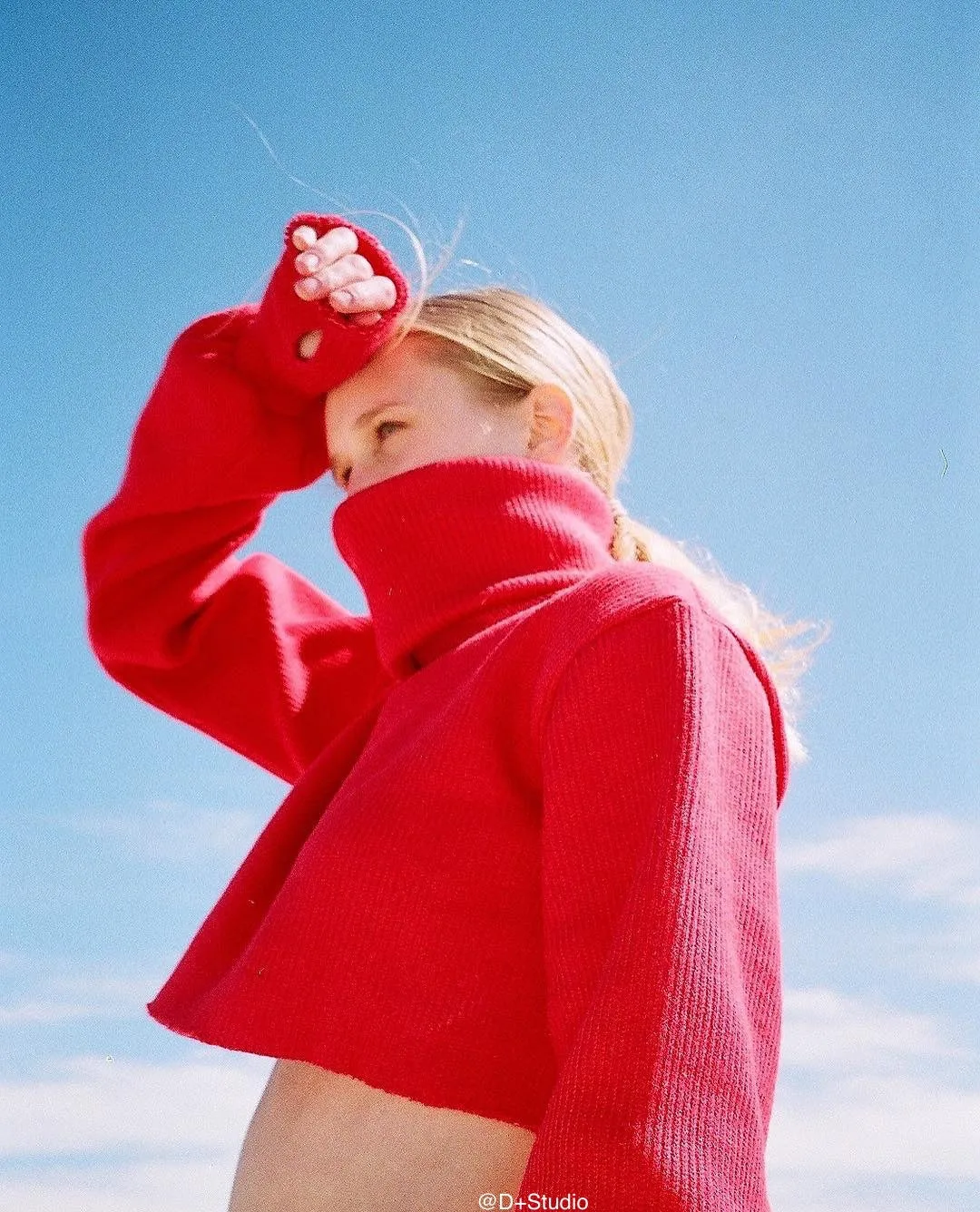 High-collared Lantern Sleeve Crop Tops Sweaters