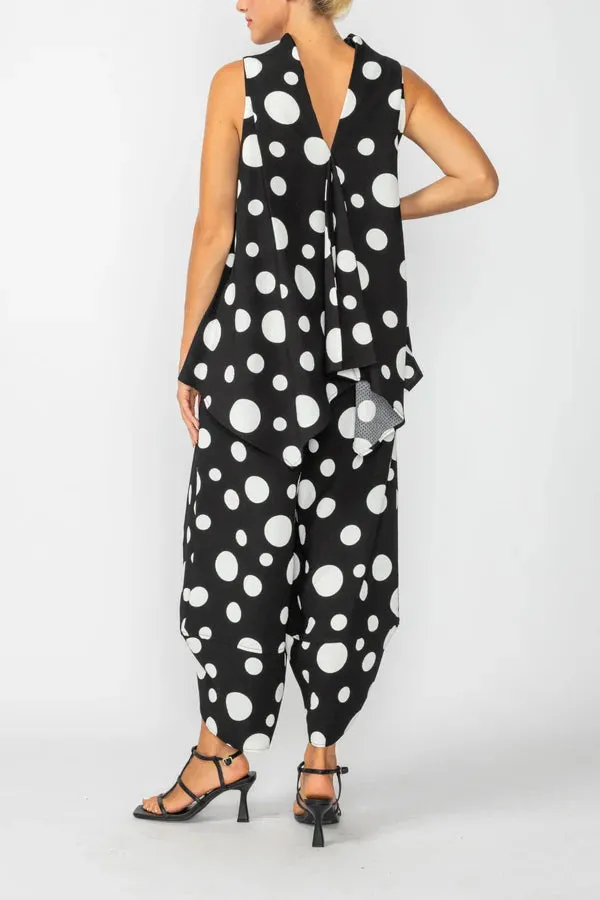 High Neck Cowl Top- 7083T-BLACK