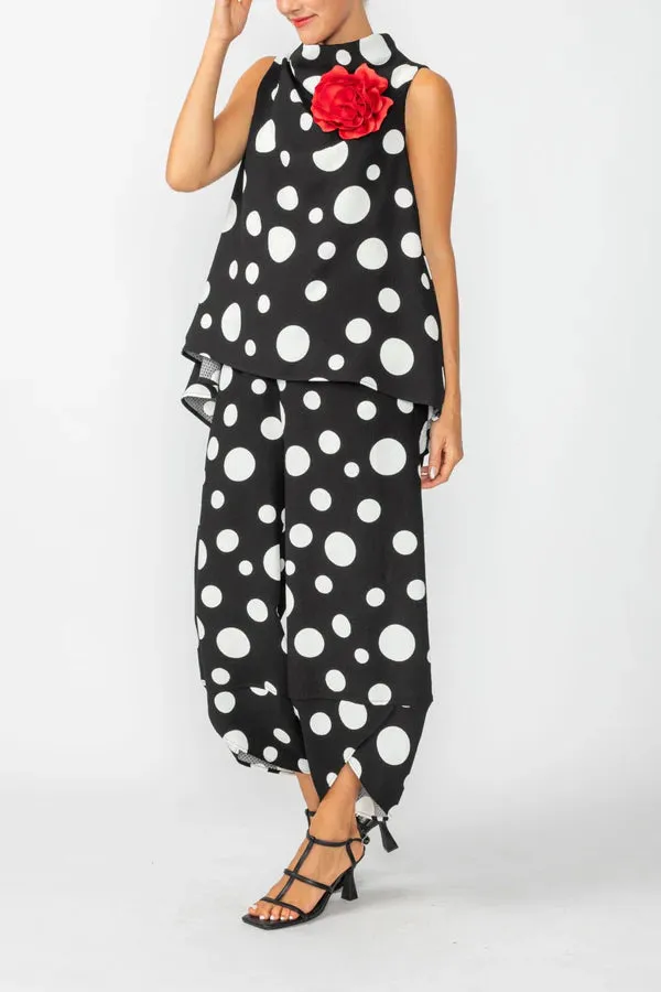 High Neck Cowl Top- 7083T-BLACK