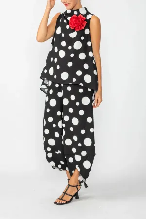 High Neck Cowl Top- 7083T-BLACK