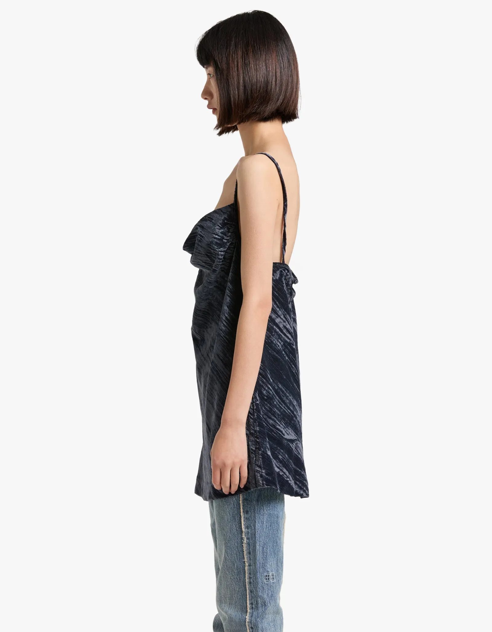 Holli Long Line Cowl Neck Cami - Dark Ash